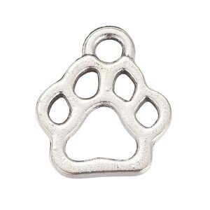 8842 100 pcs Antique Silver Hollow Dog Paw Prints Charms Lovely Pet Animals